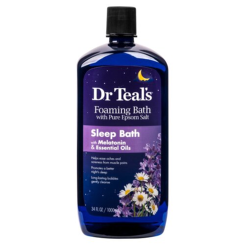 Dr Teal's Sleep Bath Foaming Bath with Pure Epsom Salt, 34 fl oz