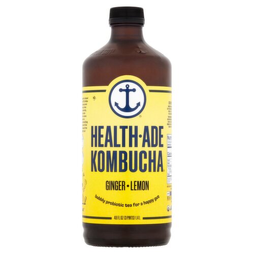 Health-Ade Kombucha Ginger Lemon Probiotic Tea, 48 fl oz