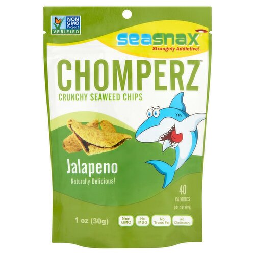 SeaSnax Chomperz Jalapeno Flavor Crunchy Seaweed Chips, 1 oz