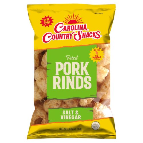 Carolina Country Snacks Salt & Vinegar Fried Pork Rinds, 3.25 oz