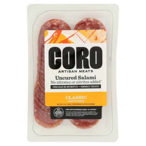 Coro Classic Uncured Salami, 3 oz