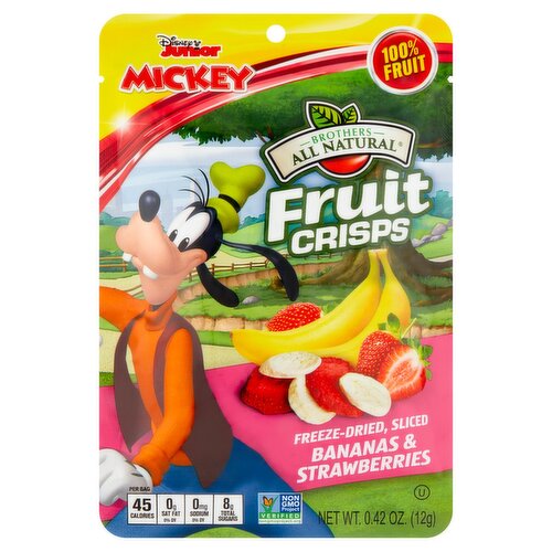 Brothers All Natural Freeze-Dried, Sliced Bananas & Strawberries Fruit Crisps, 0.42 oz