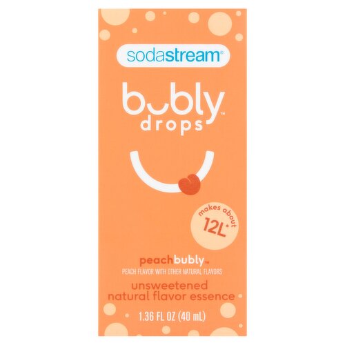 sodastream Peachbubly Peach Flavor Bubly Drops, 1.36 fl oz
