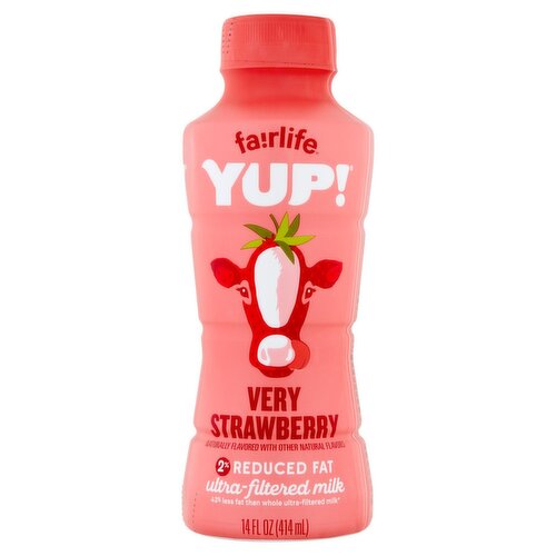 Fairlife Yup! Very Strawberry 2% Reduced Fat Ultra-Filtered Milk, 14 fl oz