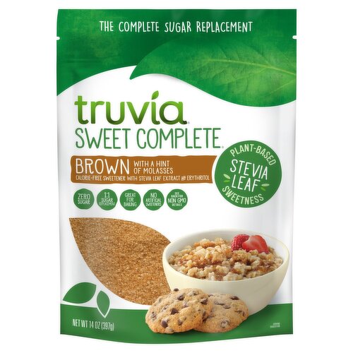 Truvia Sweet Complete Brown Calorie-Free Sweetener with Stevia Leaf Extract and Erythritol, 14 oz