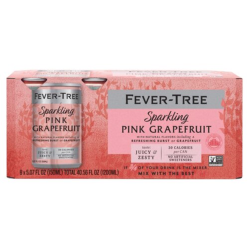 Fever-Tree Sparkling Pink Grapefruit Mixer, 5.07 fl oz, 8 count