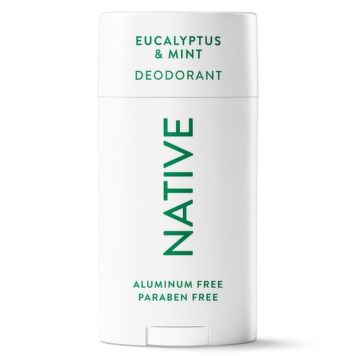 NATIVE ALUMINUM FREE DEODORANT FOR MEN, 72 HOUR SOLID DEODORANT STICK, EUCALYPTUS & MINT, 2.65oz