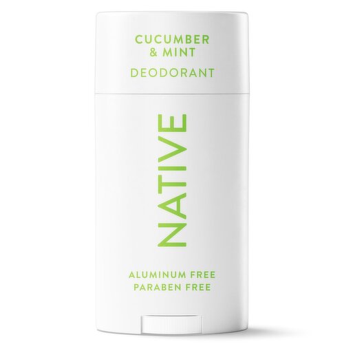 NATIVE ALUMINUM FREE DEODORANT FOR WOMEN, 72 HOUR SOLID DEODORANT STICK, CUCUMBER & MINT, 2.65oz