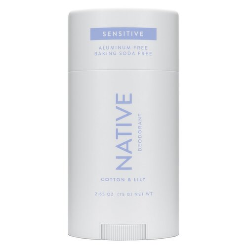 NATIVE Sensitive Cotton & Lily Deodorant, 2.65 oz