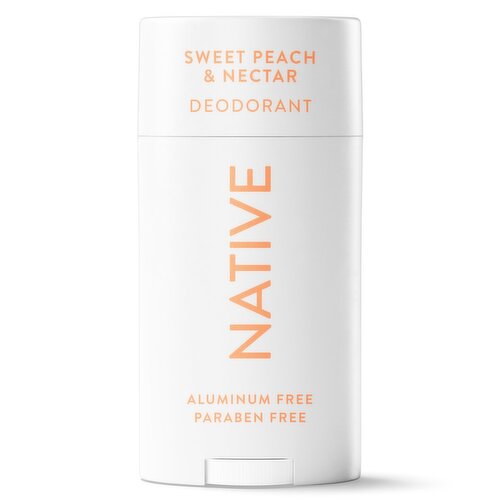 NATIVE ALUMINUM FREE DEODORANT FOR WOMEN, 72 HOUR SOLID DEODORANT STICK, SWEET PEACH & NECTAR, 2.65