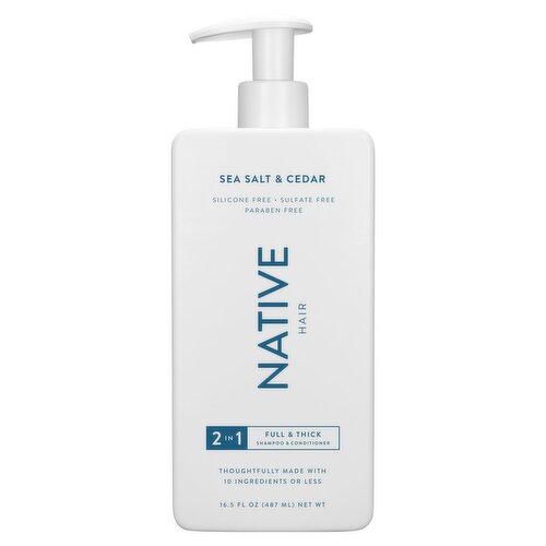 Native Full & Thick 2-in-1 Shampoo & Conditioner Sea Salt & Cedar 16.5 fl Oz.