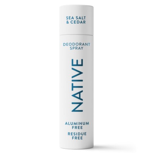 NATIVE ALUMINUM FREE DEODORANT SPRAY FOR MEN, 72 HOUR DEODORANT SPRAY, SEA SALT & CEDAR, 3.5oz