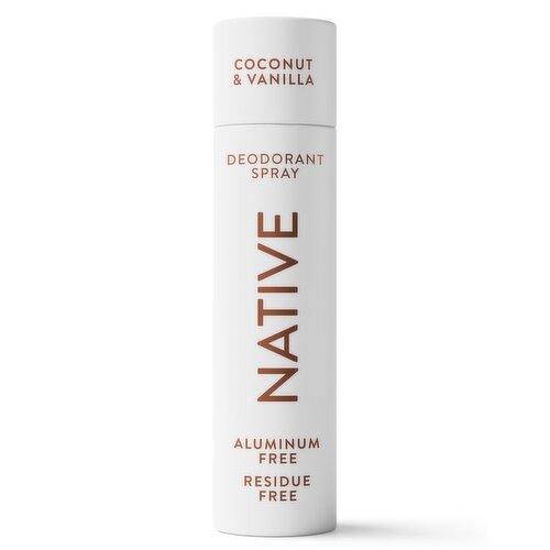 NATIVE ALUMINUM FREE DEODORANT SPRAY FOR MEN, 72 HOUR DEODORANT SPRAY, COCONUT & VANILLA, 3.5oz