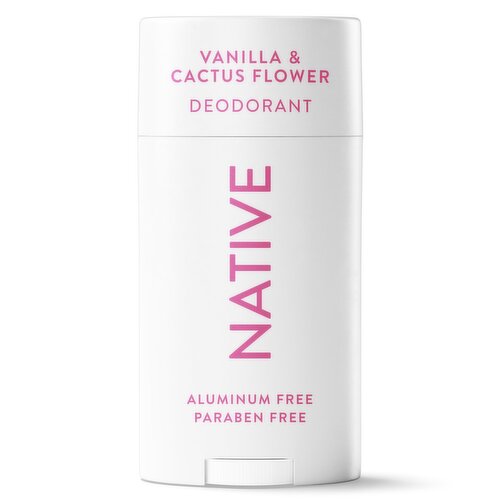 Native Aluminum Free Deodorant For Women, 72hr Solid Deodorant Stick Vanilla & Cactus Flower, 2.65oz