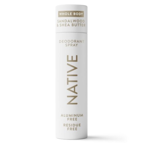 Native Whole Body Deodorant Spray, 72-Hour Odor Control, Sandalwood & Shea Butter, 3.5 fl oz