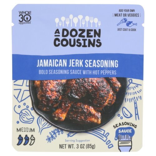 A Dozen Cousins Medium Jamaican Jerk Seasoning Sauce, 3 oz