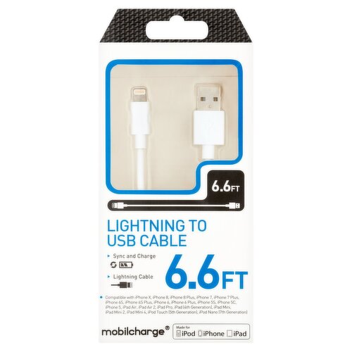 Mobilcharge 6.6 ft Lightning to USB Cable