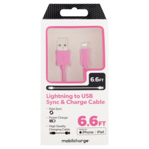 Mobilcharge 6.6ft Lightning to USB Sync & Charge Cable