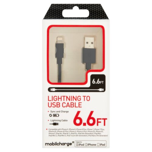 Mobilcharge 6.6ft Lightning to USB Cable