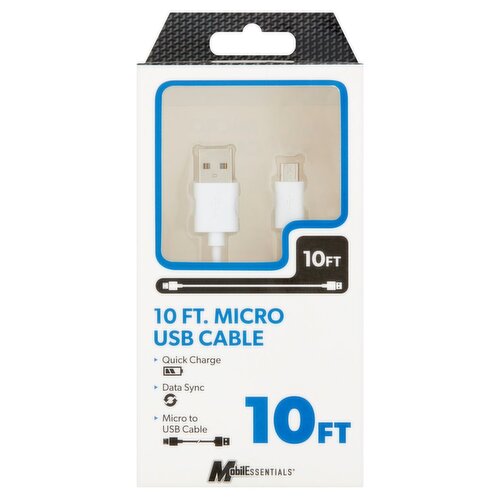 MobilEssentials 10 Ft. Micro USB Cable