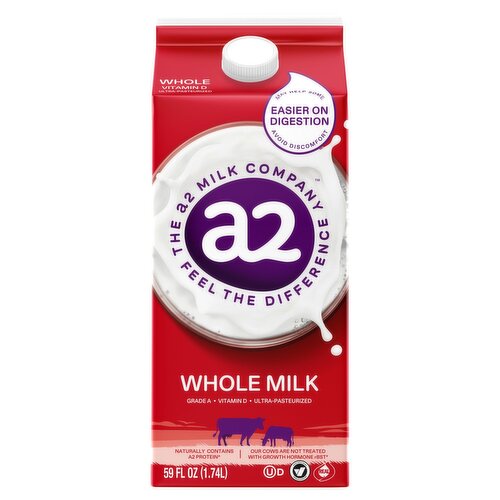 a2 Milk Whole Milk, 59 fl oz