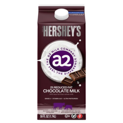 Hershey's a2 2% Reduced Fat Chocolate Milk, 59 fl oz