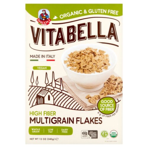 Nicoli Vitabella High Fiber Multigrain Flakes, 12 oz