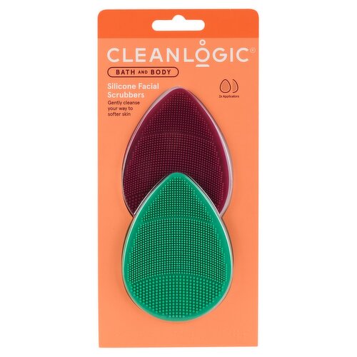 Cleanlogic Bath and Body Silicone Facial Scrubbers, 2 count