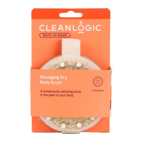 Cleanlogic Bath and Body Massaging Dry Body Brush, 1 count