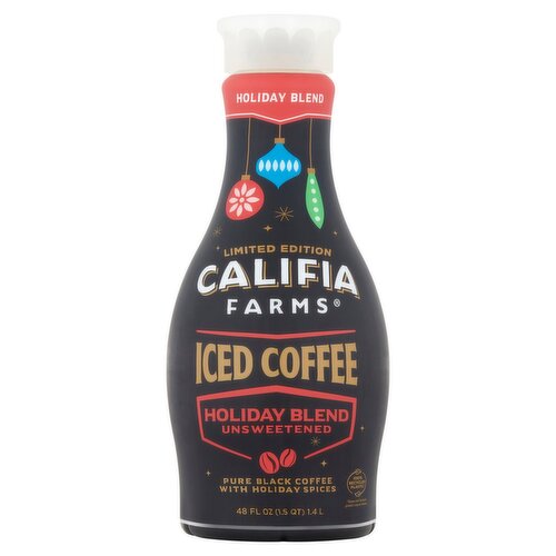 Califia Farms Holiday Blend Unsweetened Iced Coffee Limited Edition, 48 fl oz