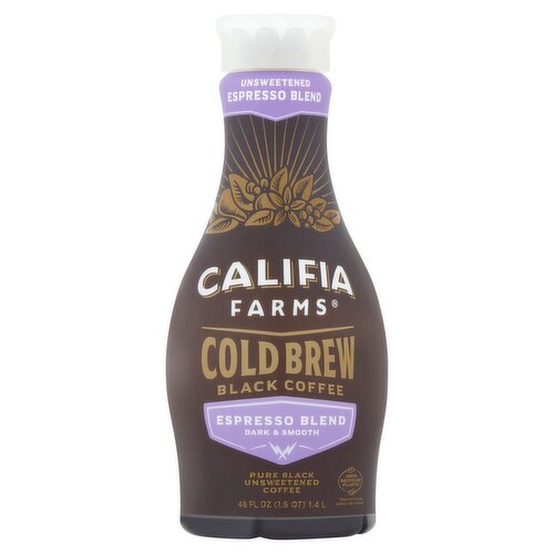Califia Farms Cold Brew Espresso Blend Black Coffee, 48 oz