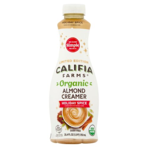 Califia Farms Organic Holiday Spice Almond Creamer Limited Edition, 25.4 fl oz