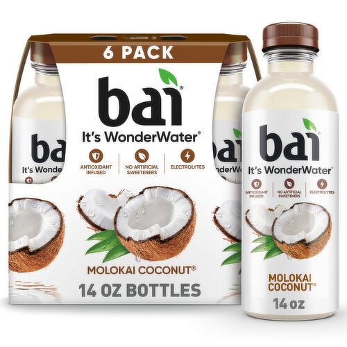 Bai It's WonderWater Molokai Coconut Flavored Antioxidant Beverage, 14 fl oz, 6 count