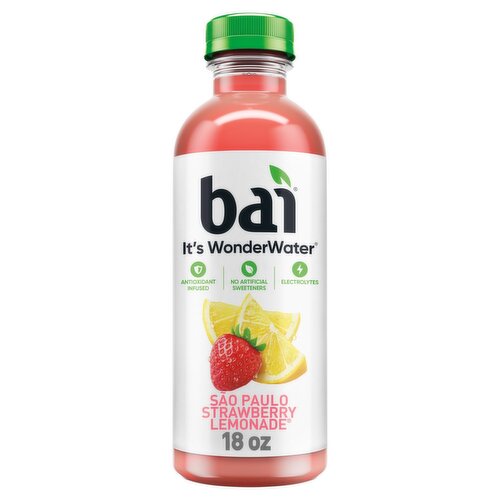 Bai It's WonderWater São Paulo Strawberry Lemonade Flavored  Antioxidant Beverage, 18 fl oz