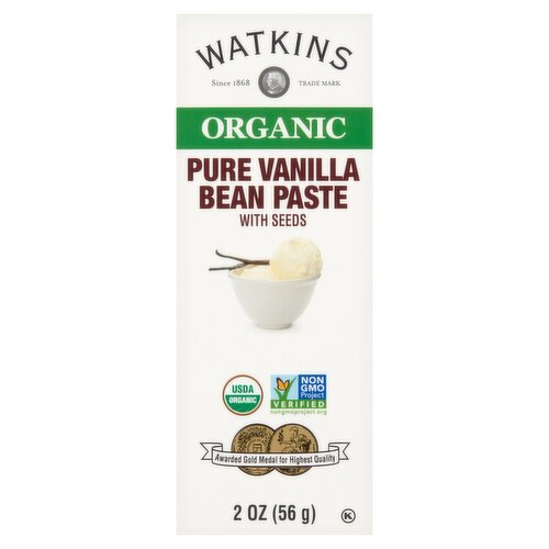 Watkins Organic Pure Vanilla Bean Paste with Seeds, 2 oz