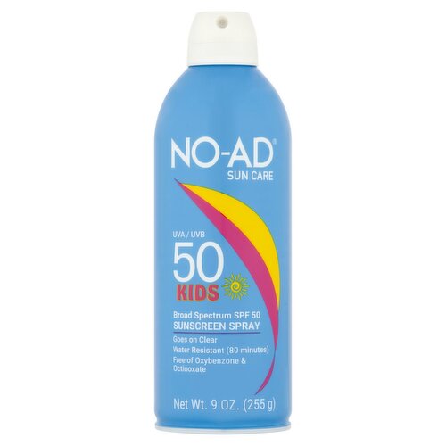 NO-AD Sun Care Kids Broad Spectrum Sunscreen Spray, SPF 50, 9 oz