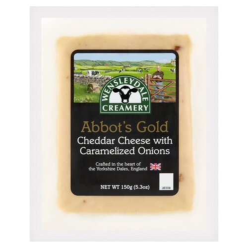 WENSLEYDALE CREAMERY Abbot's Gold Cheddar Cheese with Caramelized Onions, 5.3 oz