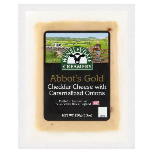 WENSLEYDALE CREAMERY Abbot's Gold Cheddar Cheese with Caramelized Onions, 5.3 oz