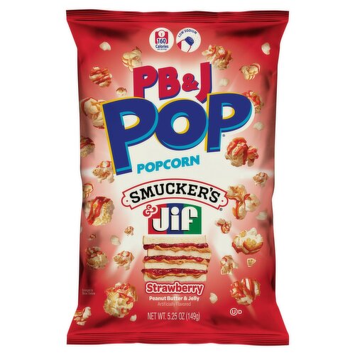 PB&J Pop Smucker's & Jif Strawberry Peanut Butter & Jelly Popcorn, 5.25 oz