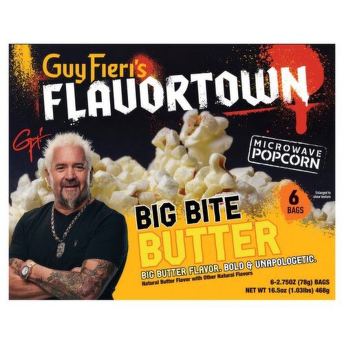 Guy Fieri Flavortown Big Bite Butter Microwave Popcorn, 2.75 oz, 6 count