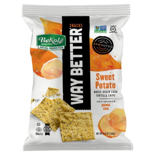 Bakol Way Better Snacks Sweet Potato Whole Grain Corn Tortilla Chips, 5.5 oz