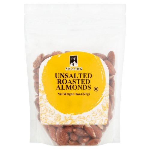 PF Snacks Unsalted Roasted Almonds, 8 oz