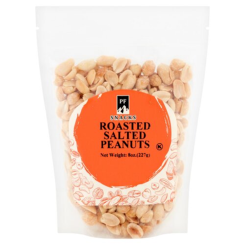 PF Snacks Roasted Salted Peanuts, 8 oz