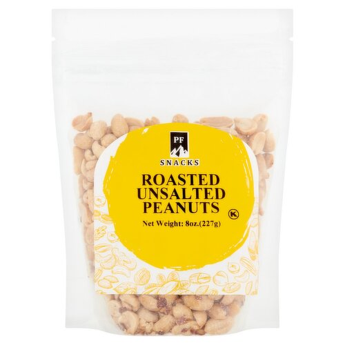 PF Snacks Roasted Unsalted Peanuts, 8 oz