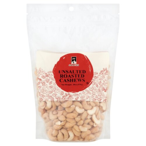 PF Snacks Unsalted Roasted Cashews, 30 oz