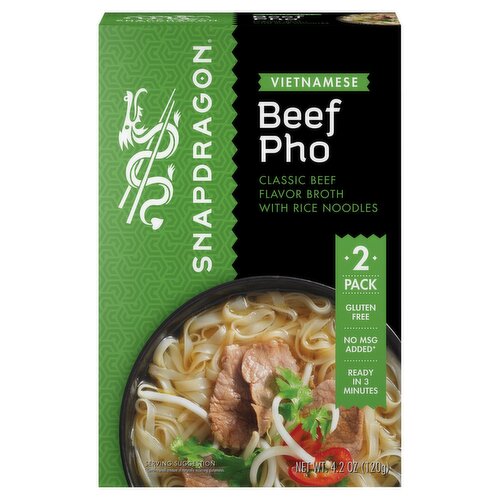 Snapdragon Beef Pho Flavored Noodle Soup, 2 count, 4.2 oz