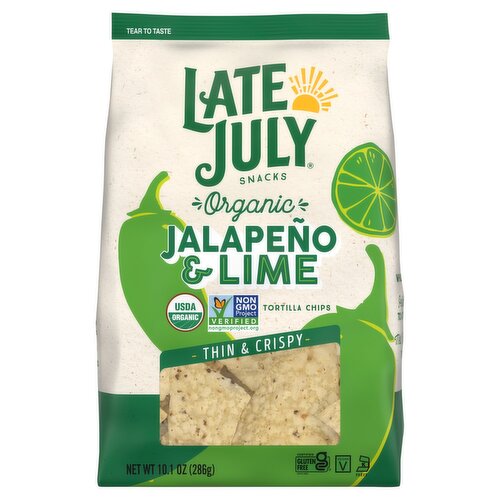 Late July Snacks Organic Jalapeño & Lime Tortilla Chips, 10.1 oz