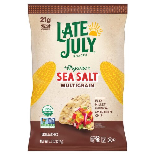 Late July Snacks Multigrain Sea Salt Tortilla Chips, 7.5 oz