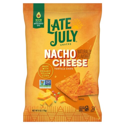 Late July Snacks Nacho Cheese Tortilla Chips, 6 oz