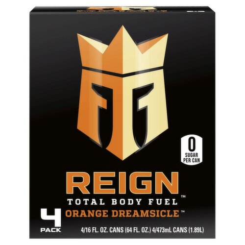 Reign Total Body Fuel Orange Dreamsicle, Orange Dreamsicle, 16 oz. (Pack of 4)